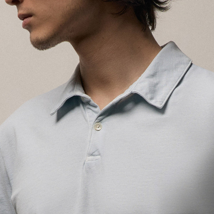 Sueded Jersey Polo in Memory Pigment | James Perse Los Angeles