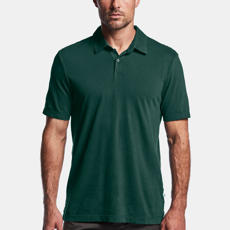 Sueded Jersey Polo in Mallard Pigment | James Perse Los Angeles