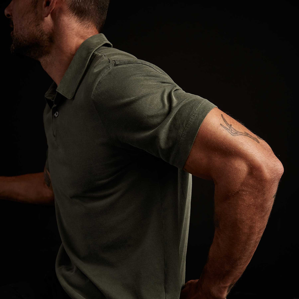 Sueded Jersey Polo in Marsh Pigment | James Perse Los Angeles