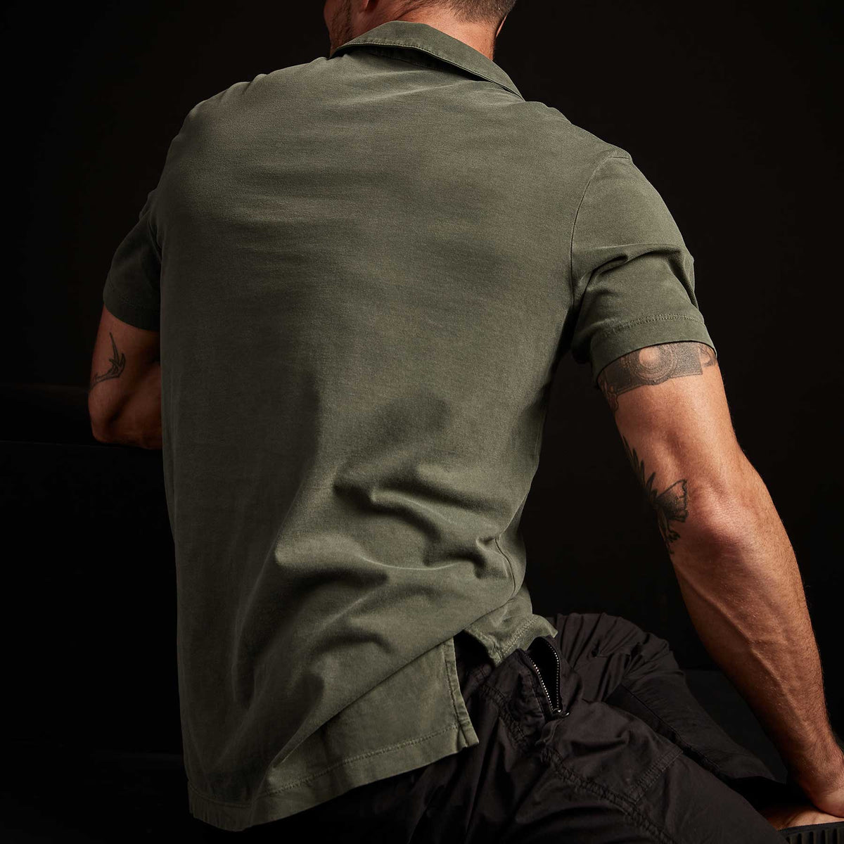 Sueded Jersey Polo In Marsh Pigment | James Perse Los Angeles