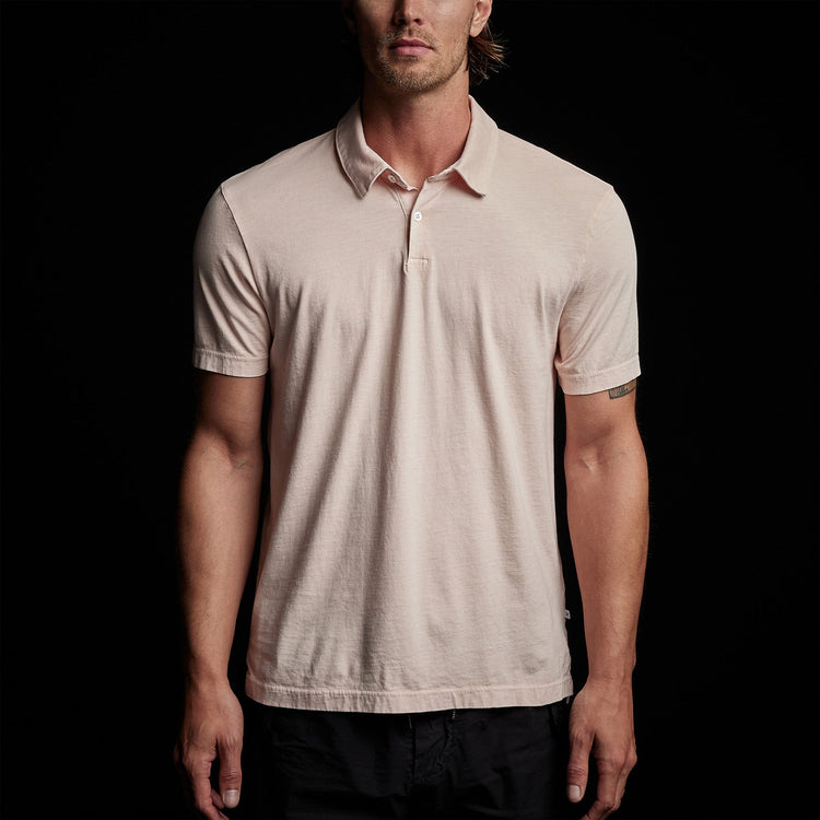 Sueded Jersey Polo in Nougat Pigment | James Perse Los Angeles