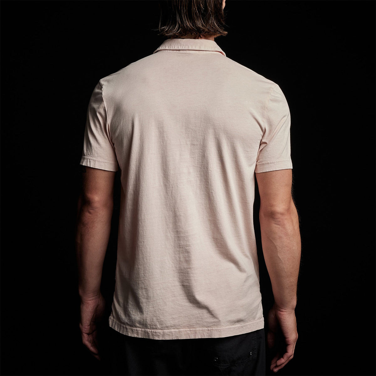 Sueded Jersey Polo in Nougat Pigment | James Perse Los Angeles