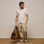 Sueded Jersey Polo in Pearl Pigment | James Perse Los Angeles