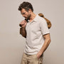 Sueded Jersey Polo in Pearl Pigment | James Perse Los Angeles