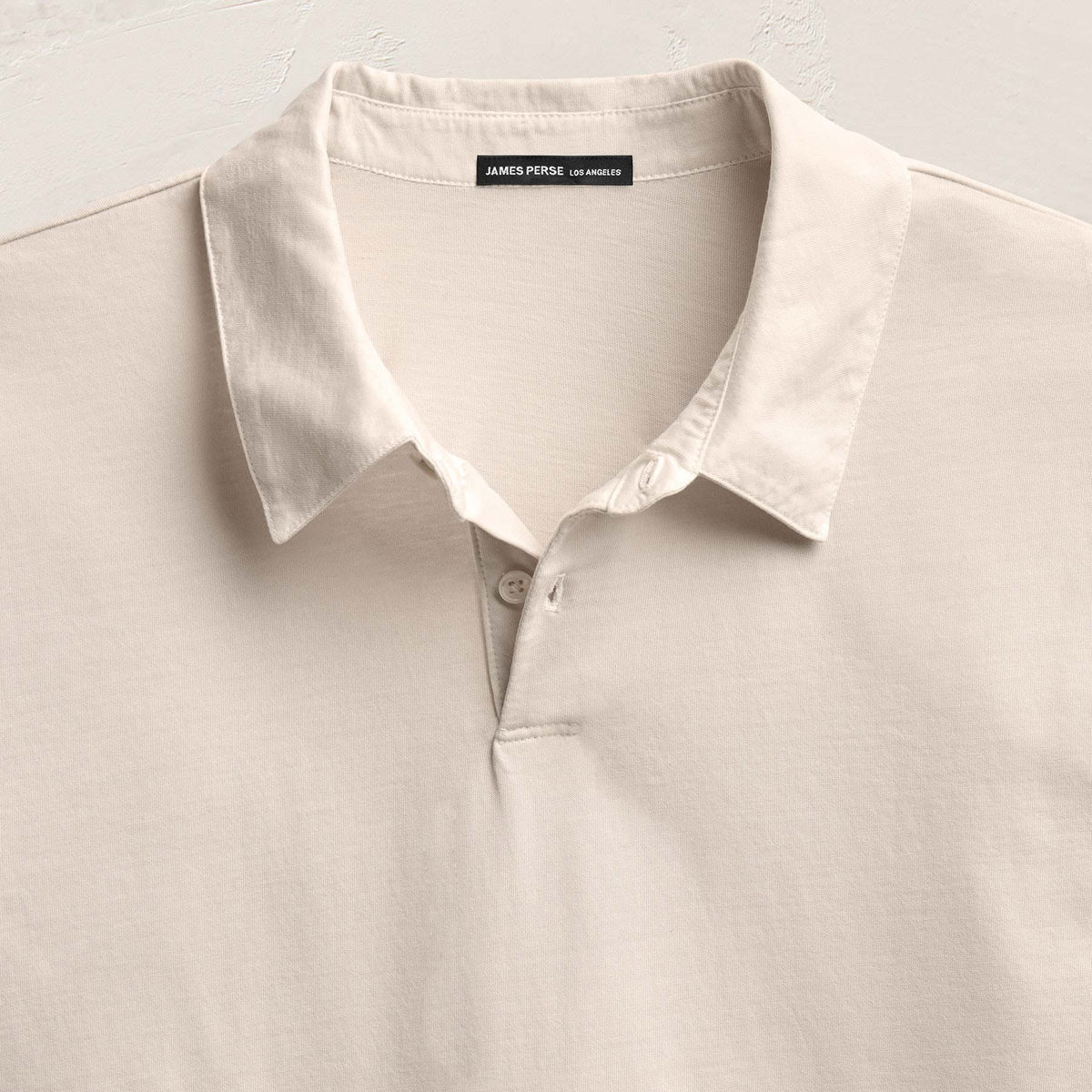 Sueded Jersey Polo in Pearl Pigment | James Perse Los Angeles