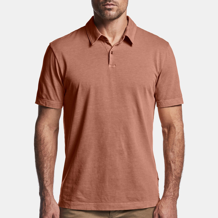Sueded Jersey Polo in Rose Tea Pigment | James Perse Los Angeles