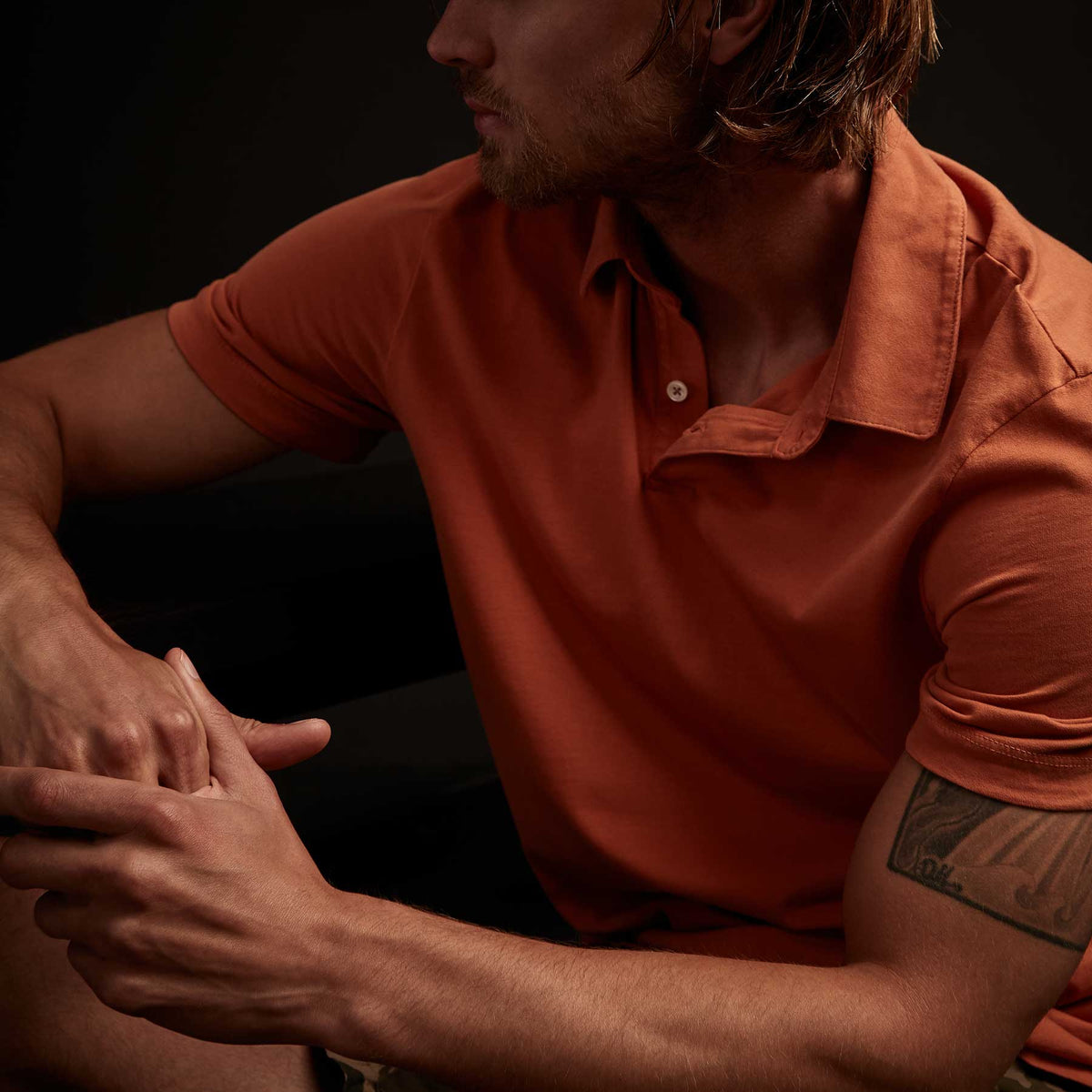 Sueded Jersey Polo In Sunburst | James Perse Los Angeles