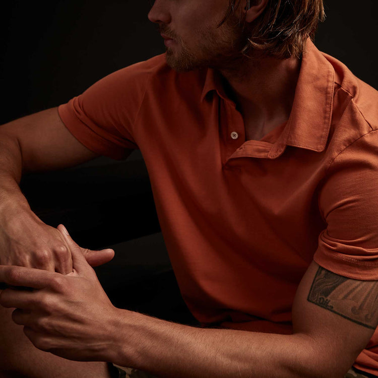 Sueded Jersey Polo In Sunburst | James Perse Los Angeles
