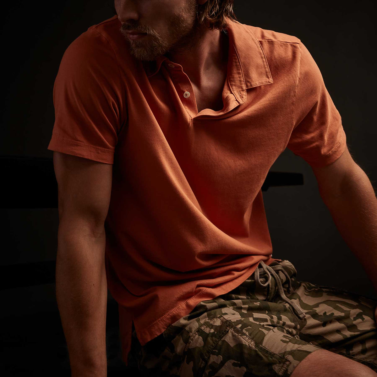 Sueded Jersey Polo in Sunburst | James Perse Los Angeles