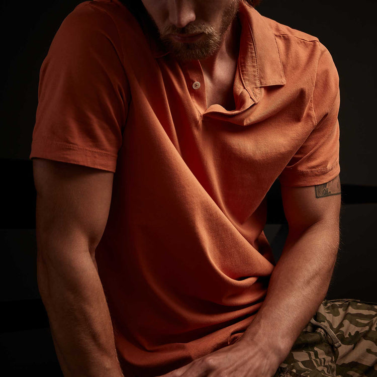 Sueded Jersey Polo In Sunburst | James Perse Los Angeles