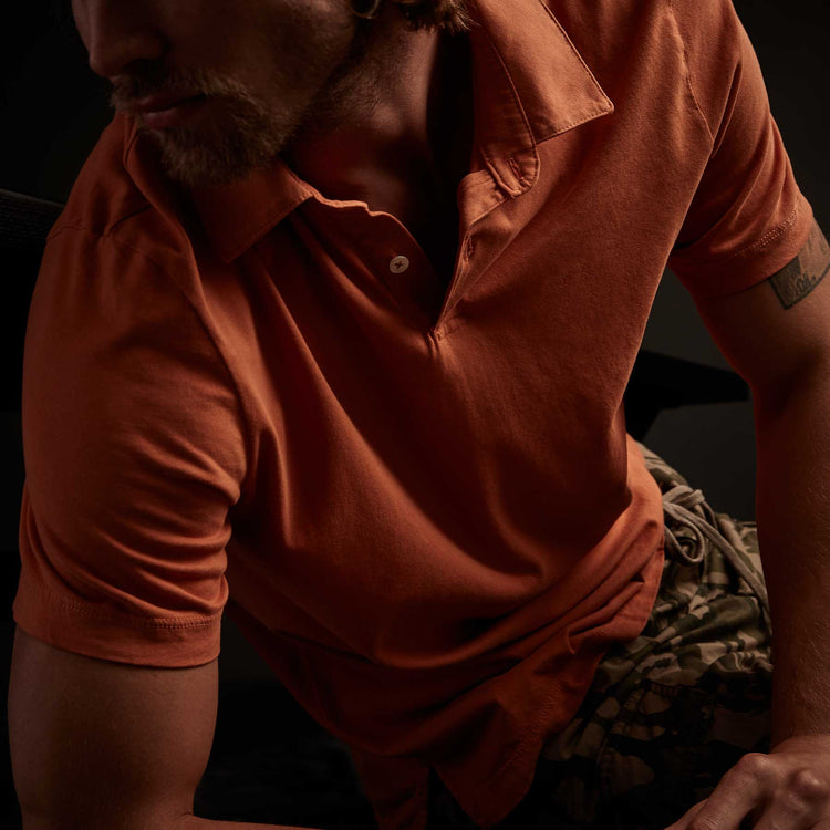 Sueded Jersey Polo In Sunburst | James Perse Los Angeles