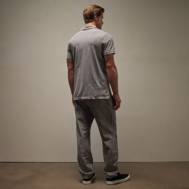 Sueded Jersey Polo in Silver Grey Pigment | James Perse Los Angeles