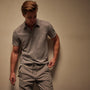 Sueded Jersey Polo in Silver Grey Pigment | James Perse Los Angeles