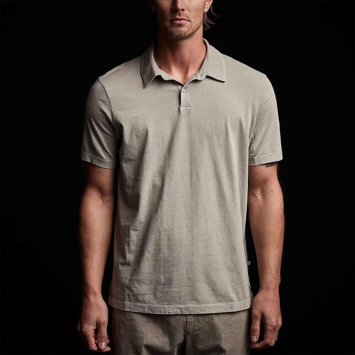 Sueded Jersey Polo in Silt Pigment | James Perse Los Angeles 