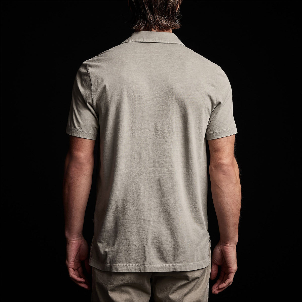 Sueded Jersey Polo in Silt Pigment | James Perse Los Angeles 