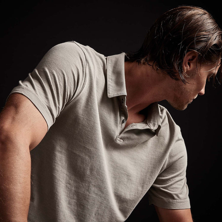 Sueded Jersey Polo in Silt Pigment | James Perse Los Angeles 