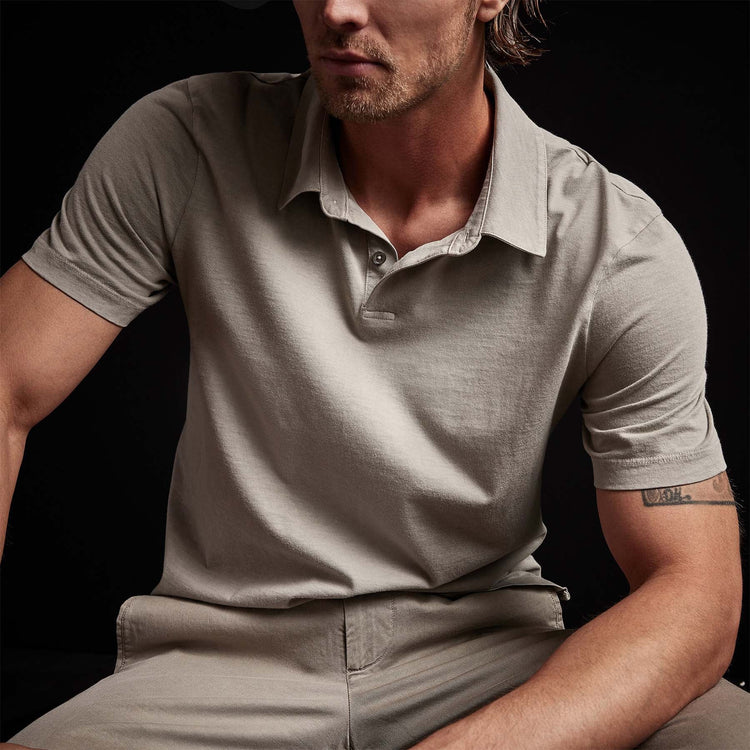 Sueded Jersey Polo in Silt Pigment | James Perse Los Angeles 