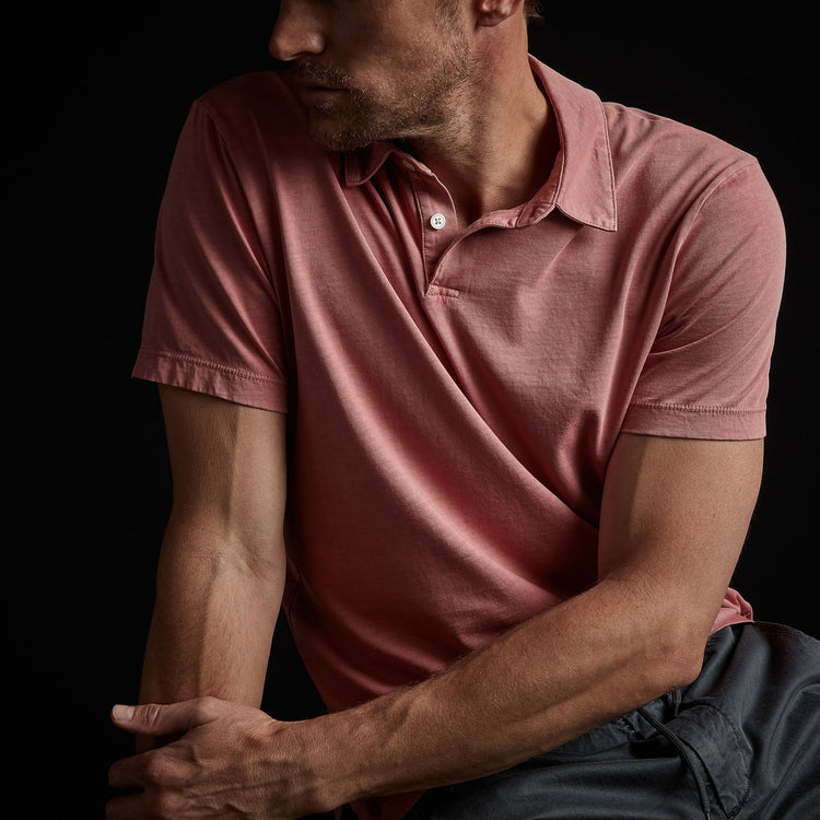 Sueded Jersey Polo in Strawberry Pigment | James Perse Los Angeles