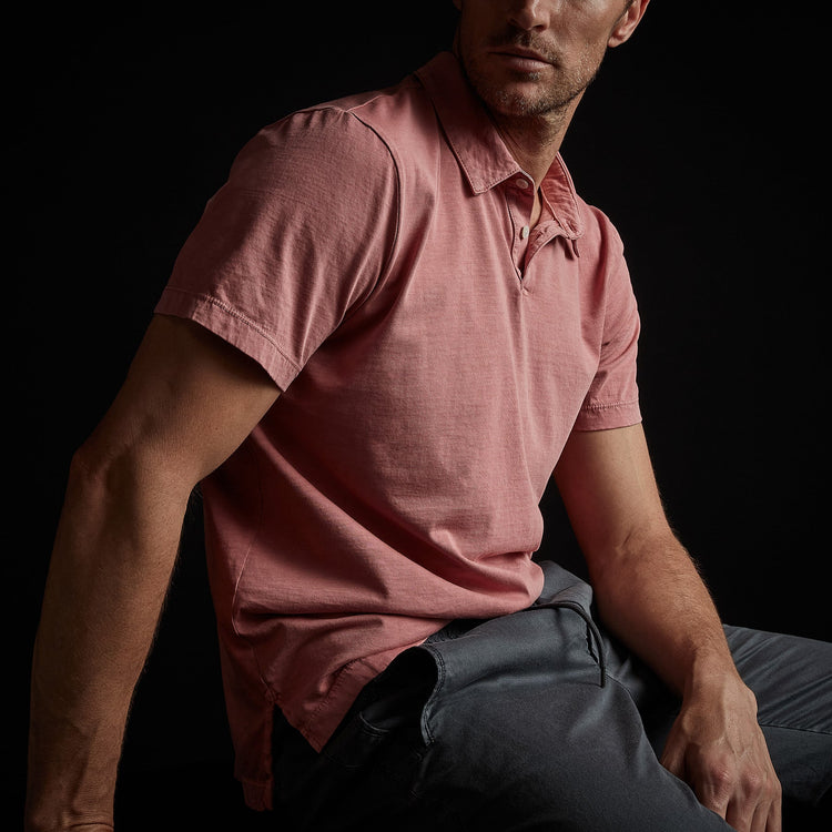 Sueded Jersey Polo in Strawberry Pigment | James Perse Los Angeles