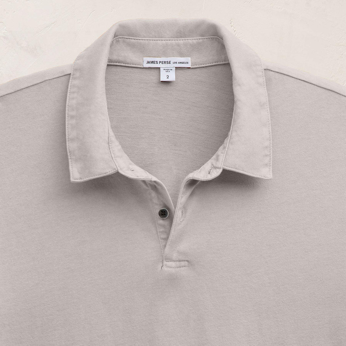 Sueded Jersey Polo in Silver Pigment | James Perse Los Angeles