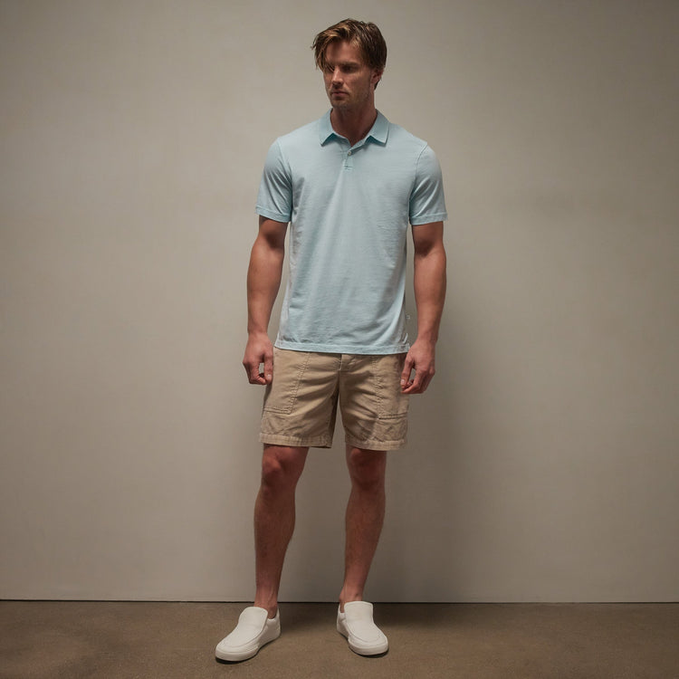 Sueded Jersey Polo in Taffy Pigment | James Perse Los Angeles
