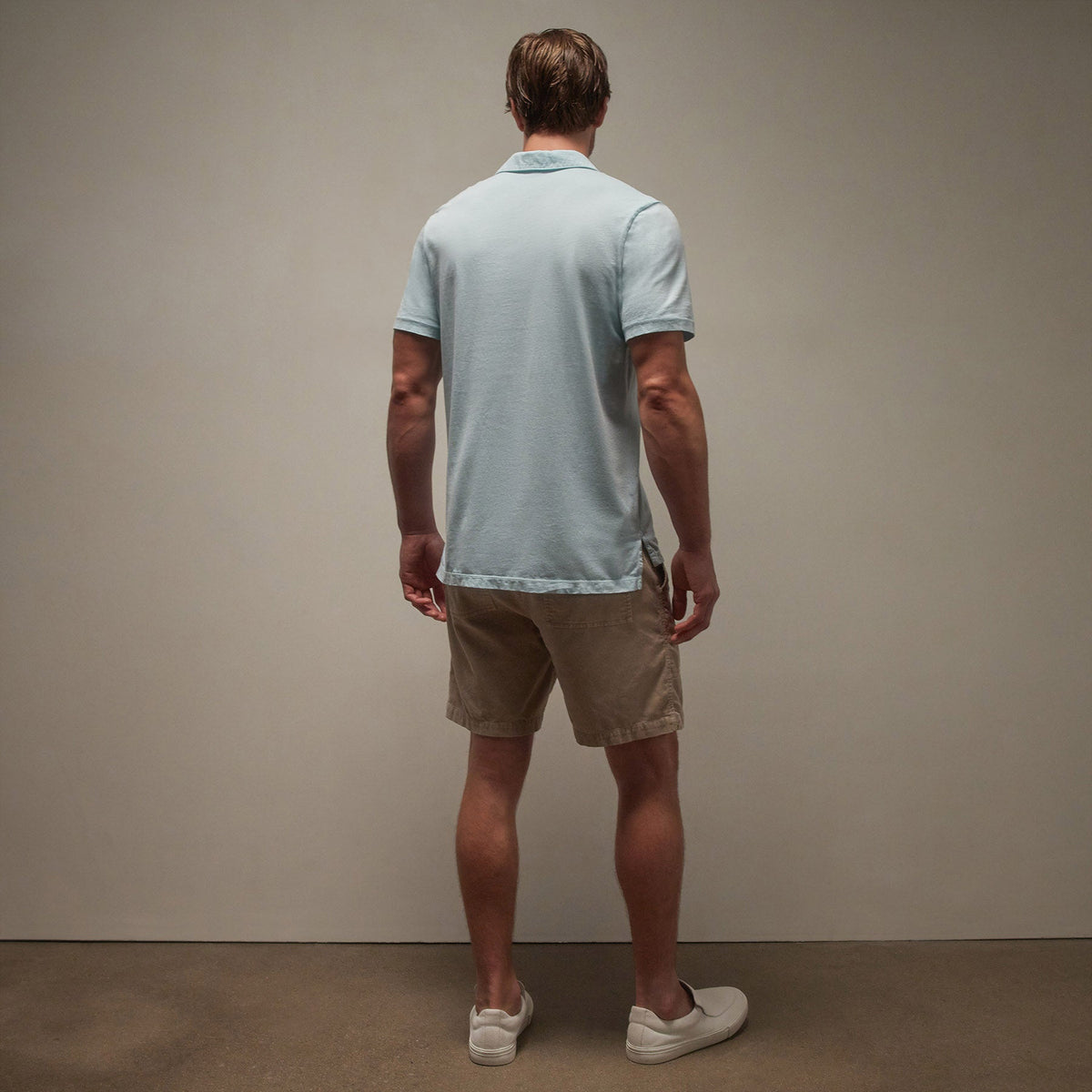 Sueded Jersey Polo in Taffy Pigment | James Perse Los Angeles