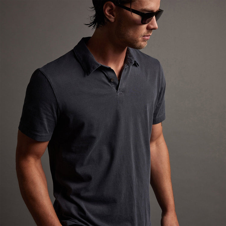 Sueded Jersey Polo in Titan Pigment | James Perse Los Angeles