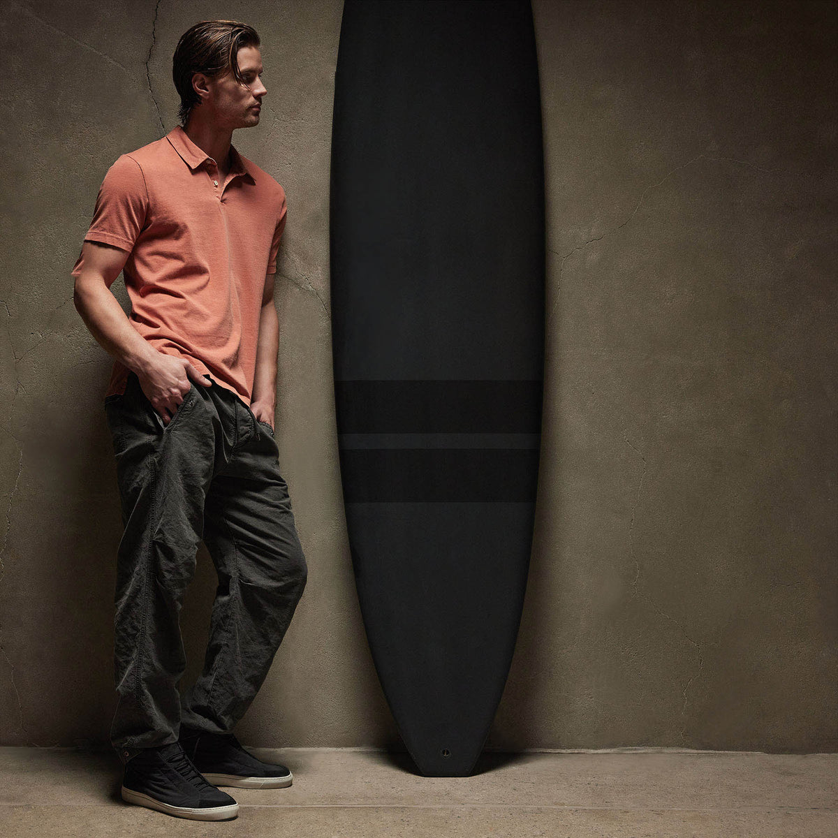 Sueded Jersey Polo in Taj Mahal Pigment | James Perse Los Angeles