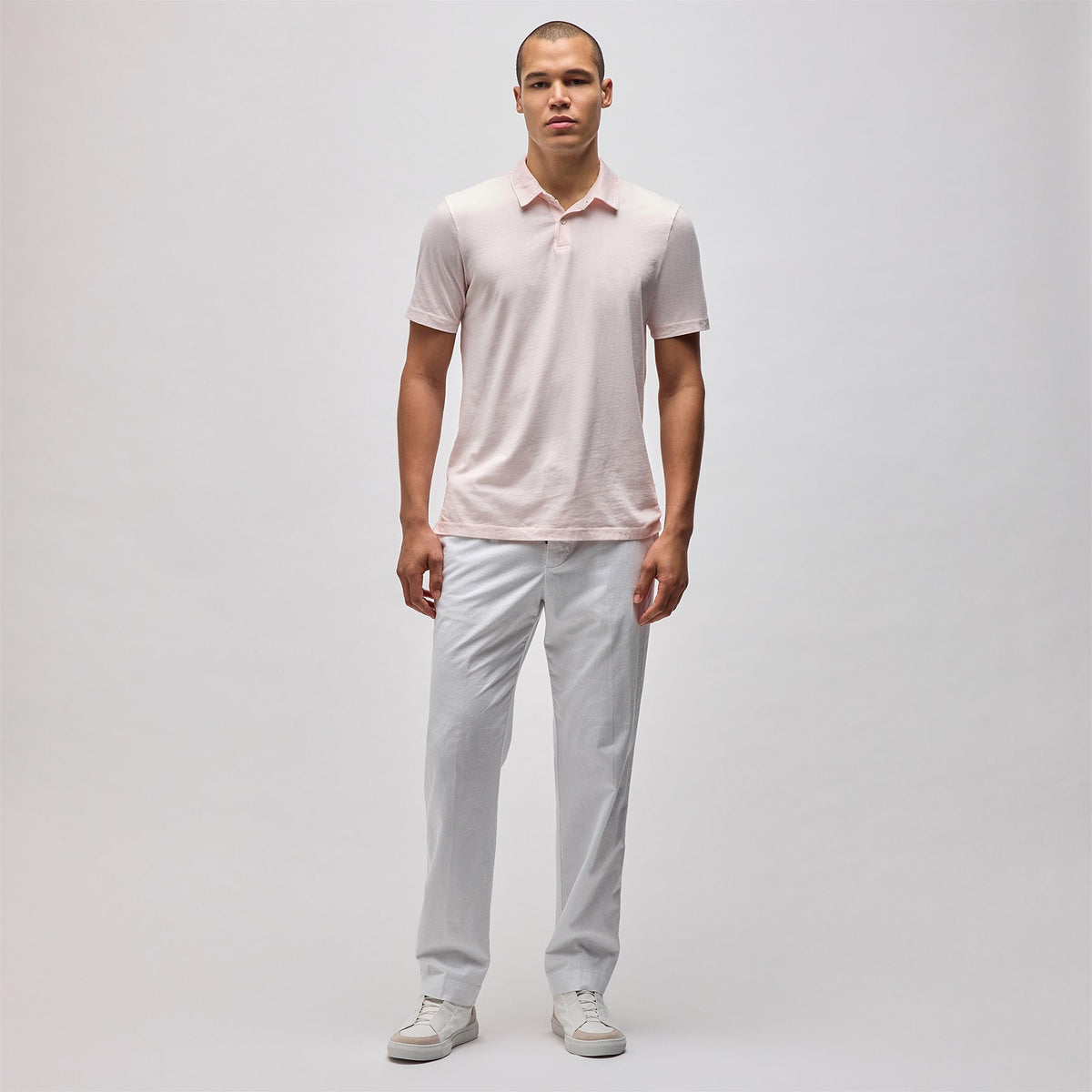 Sueded Jersey Polo in Zephyr Pigment | James Perse Los Angeles