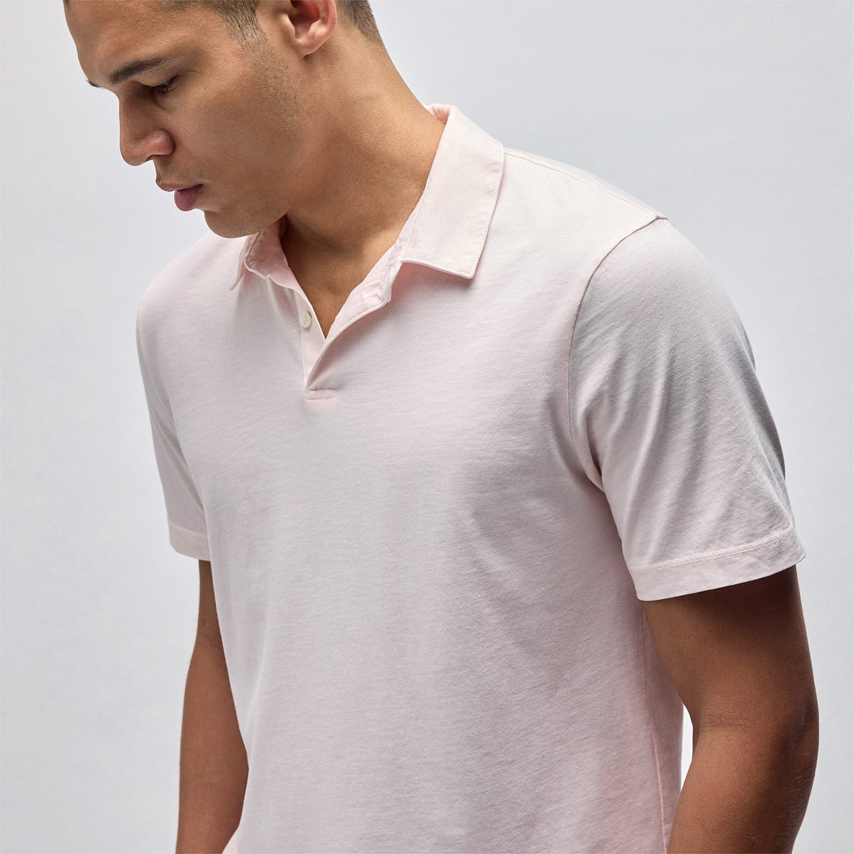 Sueded Jersey Polo in Zephyr Pigment | James Perse Los Angeles