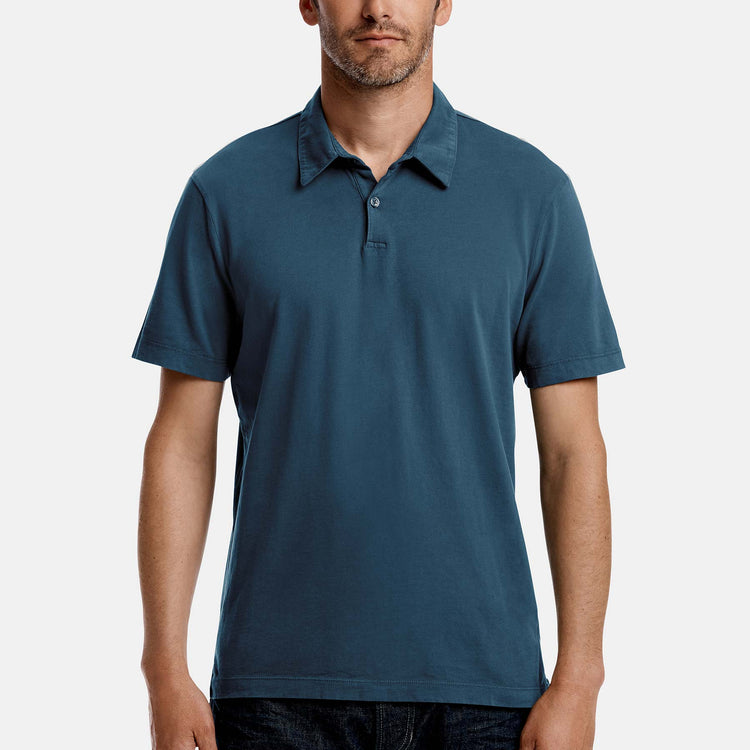 Sueded Jersey Polo in Sterling Pigment | James Perse Los Angeles