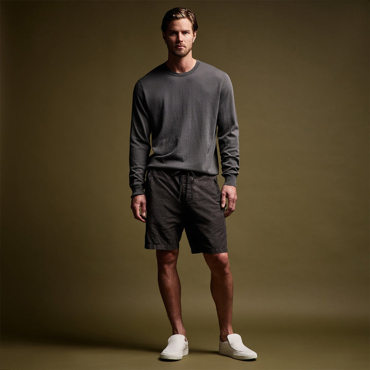 Textured Cotton Hemp Short in Magma Pigment | James Perse Los Angeles