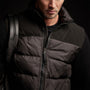 Luxury Down Front Zip Sweater in Black | James Perse Los Angeles