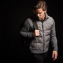 Luxury Down Zip Front Sweater in Flannel | James Perse Los Angeles