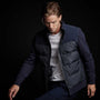 Mixed Media Down Sweater in Navy | James Perse Los Angeles