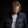 Mixed Media Down Sweater in Navy | James Perse Los Angeles