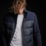 Mixed Media Down Sweater in Navy | James Perse Los Angeles
