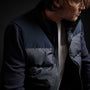 Mixed Media Down Sweater in Navy | James Perse Los Angeles