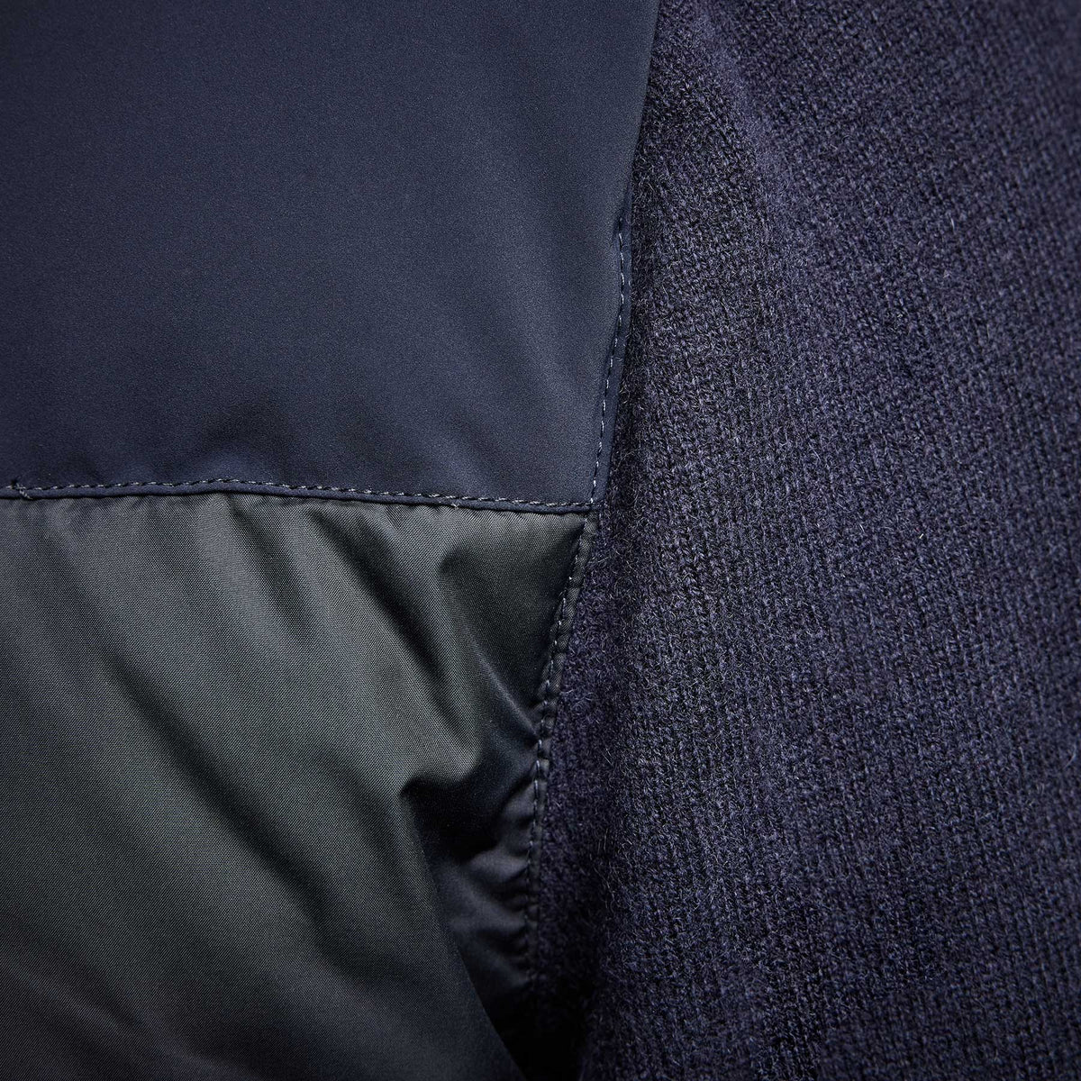 Mixed Media Down Sweater in Navy | James Perse Los Angeles