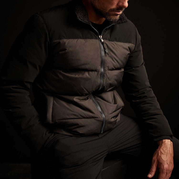 Mixed Media Down Jacket - Black | James Perse Los Angeles
