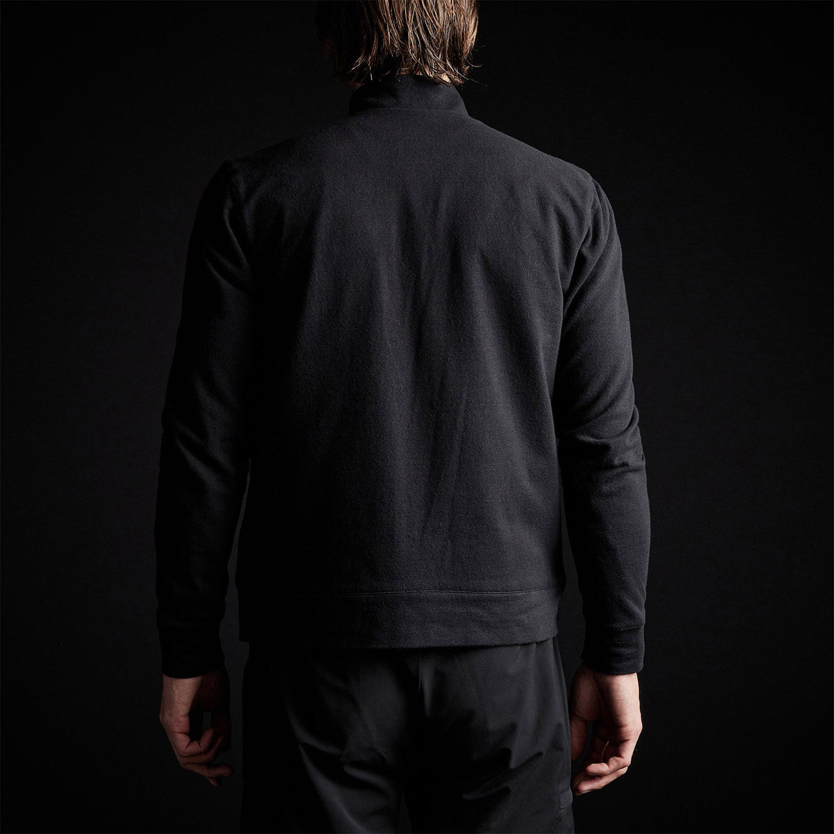 Full Zip Funnel Neck Jacket in Black | James Perse Los Angeles