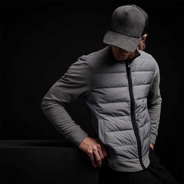 Full Zip Funnel Neck Jacket in Charcoal | James Perse Los Angeles