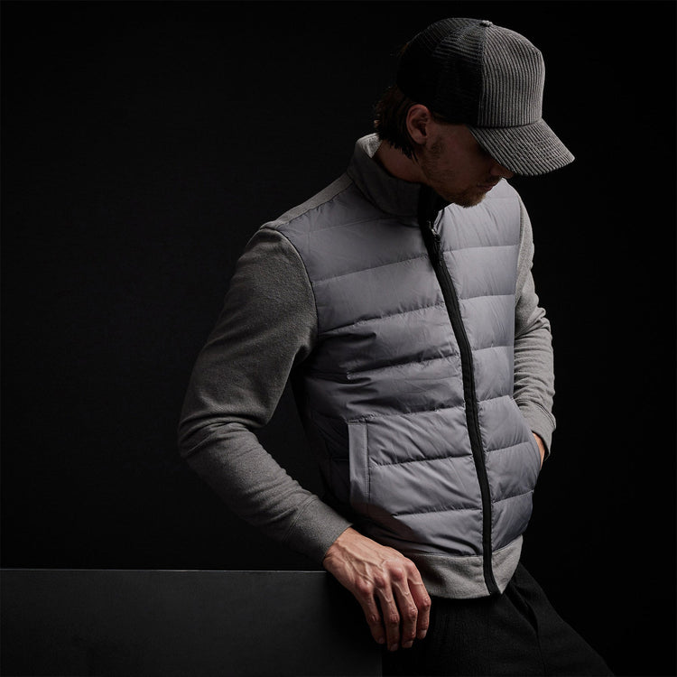 Full Zip Funnel Neck Jacket in Charcoal | James Perse Los Angeles