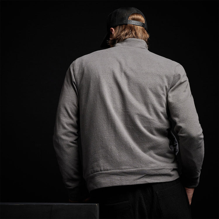 Full Zip Funnel Neck Jacket in Charcoal | James Perse Los Angeles