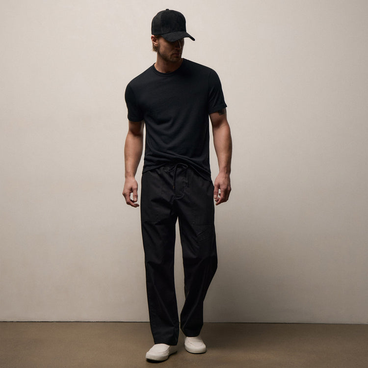 Fine Cotton Twill Patch Pocket Pant In Black | James Perse Los Angeles