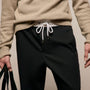 Elevated Cotton Twill Track Pant in Black/Latte/White | James Perse Los Angeles