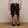 Elevated Cotton Twill Track Short in Black/Latte/White | James Perse Los Angeles