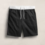 Elevated Cotton Twill Track Short in Black/Latte/White | James Perse Los Angeles