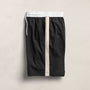 Elevated Cotton Twill Track Short in Black/Latte/White | James Perse Los Angeles
