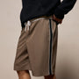 Elevated Cotton Twill Track Short in Light Olive/Black/White | James Perse Los Angeles